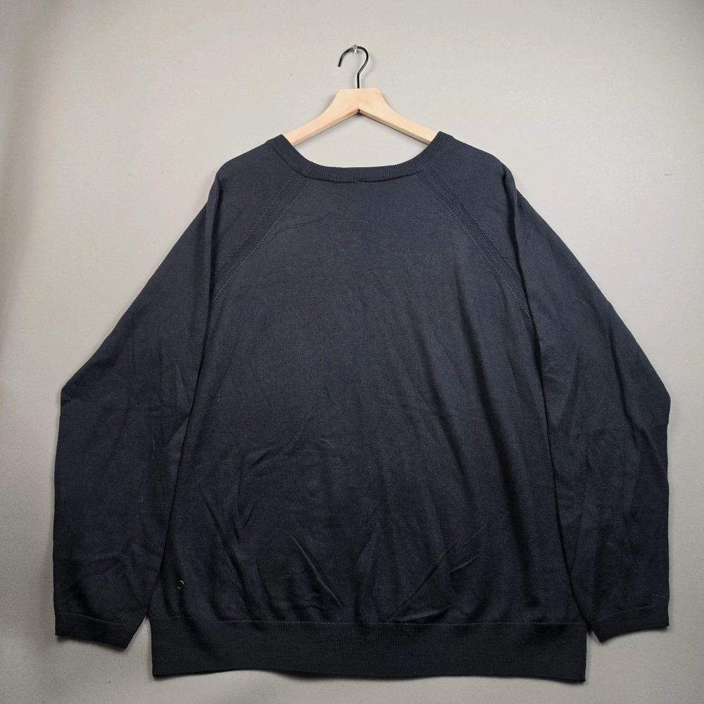 Lululemon Athletica 100% Merino Wool Crewneck Sweater Women 12 Black Raglan Knit - Picture 2 of 8